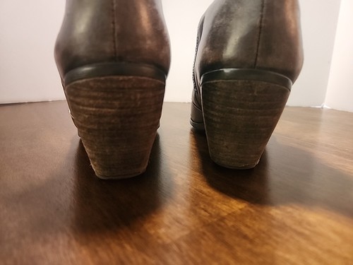 Harley Davidson Calkins Smoke Leather Bootie Boot Women 10M Heel Distressed - Picture 6 of 18