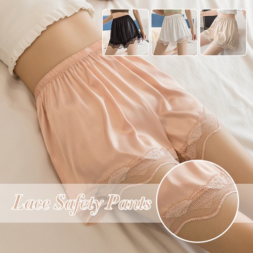 Womens Safety Pants Lace Satin Anti-lighting Pants Summer Thin Bottoming Shorts - Picture 2 of 19