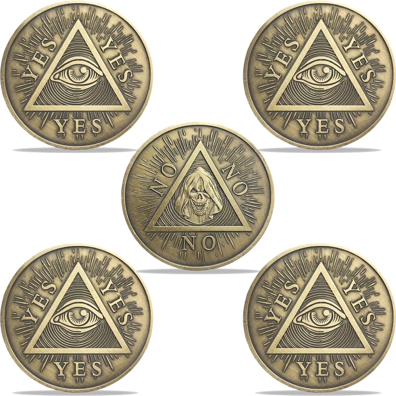 Yes Or No Prediction Decision Coin Funny Challenge Coin Lucky Collectible 5pcs