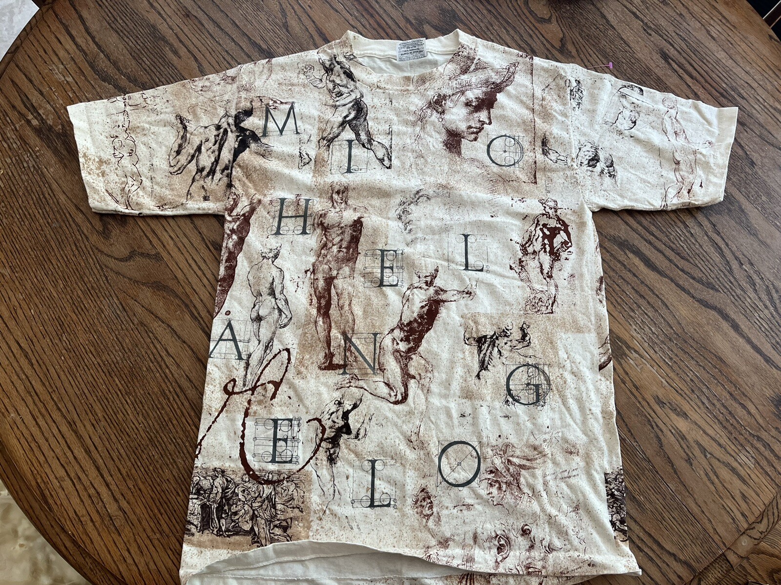 Vintage Michelangelo Statues Shirt Adult Large 90s Si… Gem
