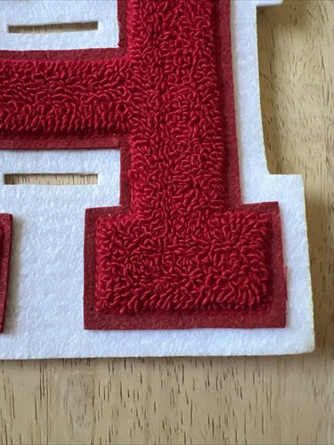 Giacca Lettera H "H" Toppa Feltro Rosso Scuola Superiore - Foto 6 di 10