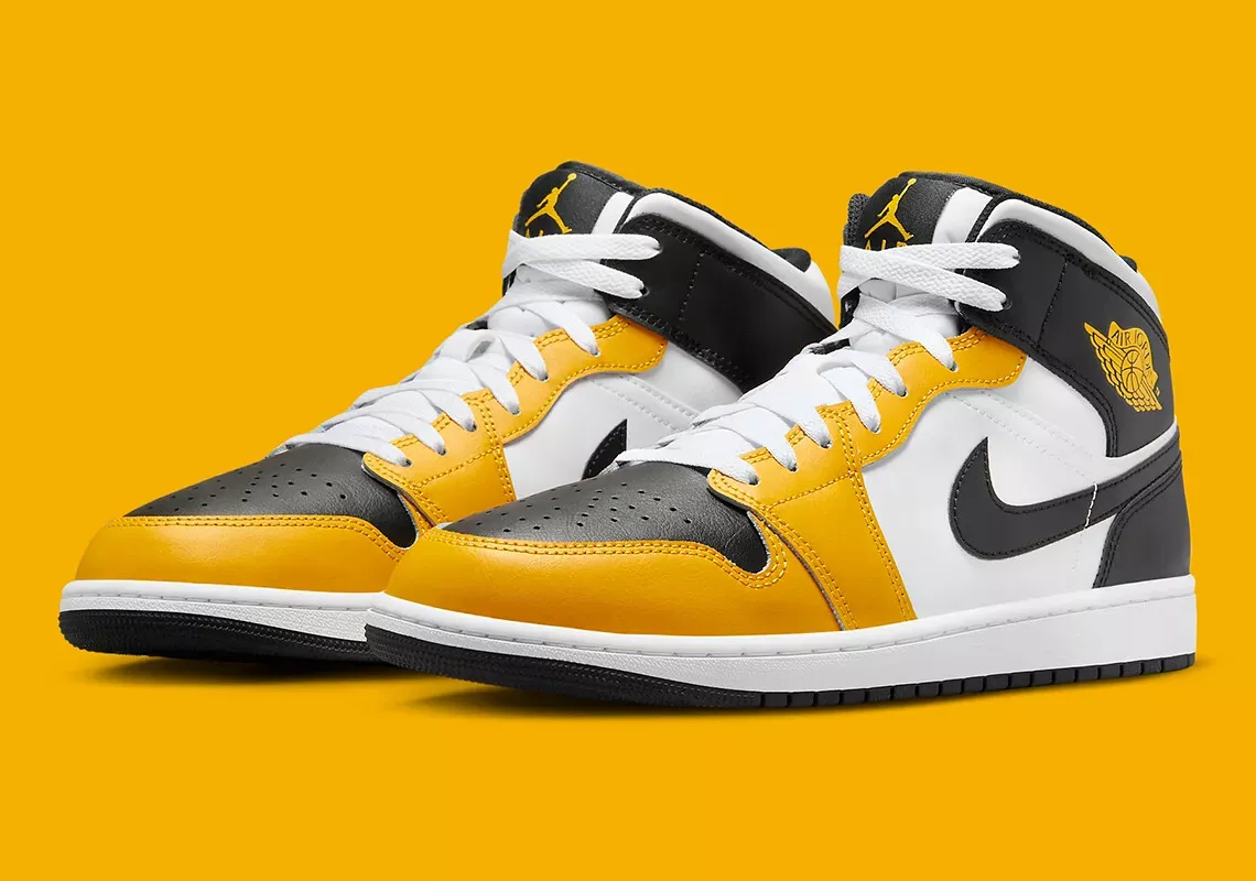 Chaussures homme Nike Air Jordan 1 Mid ocre jaune blanc ocre jaune noir