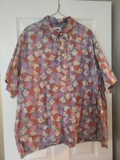 Hilo Hattie Men's Hawaiian Shirt 3XL Geometric Made in USA Camp RARE