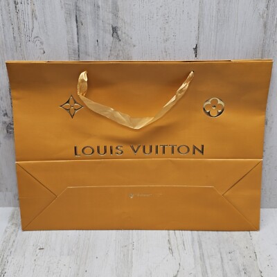 LOUIS VUITTON ~17 X 12 X 5 Large Gift Shopping Paper Bag With Gold
