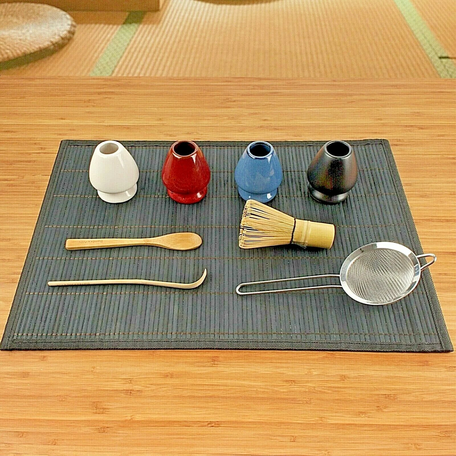 BambooMN Matcha Tea Whisk Set - Five-Piece Set - 4 Colors Available