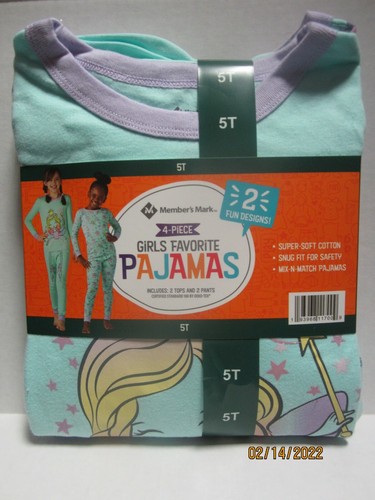 Member's Mark Toddler Girls 4-Piece Favorite Fairy Pajamas Size 5T - Picture 2 of 4