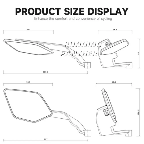 Rearview Mirror Wing Adjustable Rotating Side Mirror For 1290 1390 Super Duke R - Picture 18 of 18