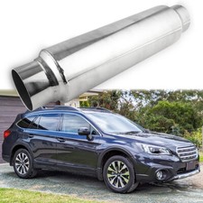 2.5" In/Outlet Exhaust Turbine Muffler Resonator 16" Length For Subaru Outback