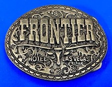 Vintage Old Vegas Frontier Hotel And Casino Advertising Longhorn Belt Buckle
