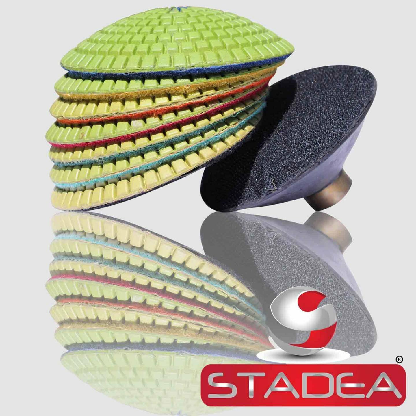 Stadea 4'Diamond convex polishing pads kit-Hook&Loop Backing