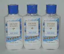 3 BATH  BODY WORKS DENIM  DAISIES LOTION CREAM HAND 8 OZ CITRUS SHEA VITAMIN E