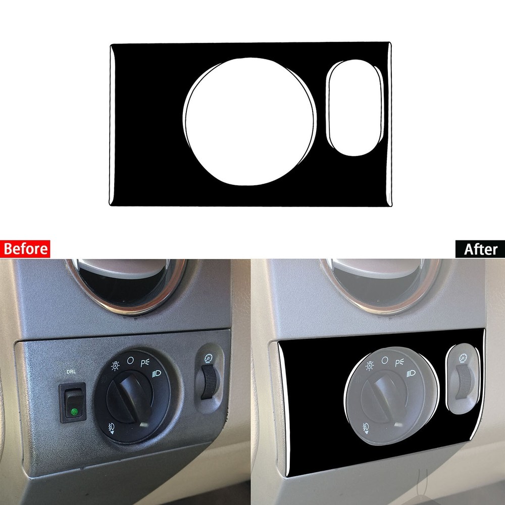 Glossy Piano Black Headlight Switch Panel Cover For Ford F-150 F150 FX4 2004-08