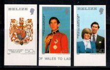 Belize 1981 Mi. 554-56 B Neuf ** 100% Mariage royal, Charles et Diana