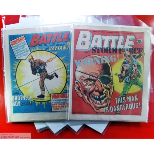 Battle Picture Weekly and Valiant Comic Bags and Boards Size2 IPC UK x 10 - Imagen 1 de 12