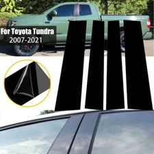 For Tundra TOYOTA Double Cab 2007-2021 Black Pillar Posts Door Window Cover Kits
