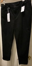 NWT Womens SEVEN7 Marilyn Boyfriend BLACK DENIM JEANS Size 10 Roll Cuff Hem 69