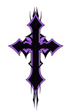 Gothic Cross Purple Sticker Decal