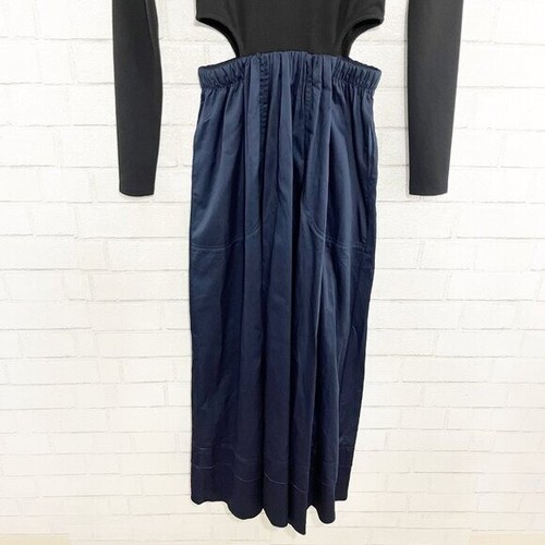 Something Navy Black & Blue Tara Cutout Langarm Maxikleid Damen Gr. XS - Bild 4 von 7
