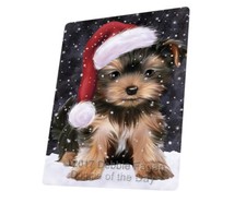 Let it Snow Christmas Yorkshire Terriers Dog Woven Throw Sherpa Blanket T142
