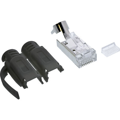 InLine  Crimpstecker Cat.6A RJ45 geschirmt, 3-teilig schwarz 10er Pack