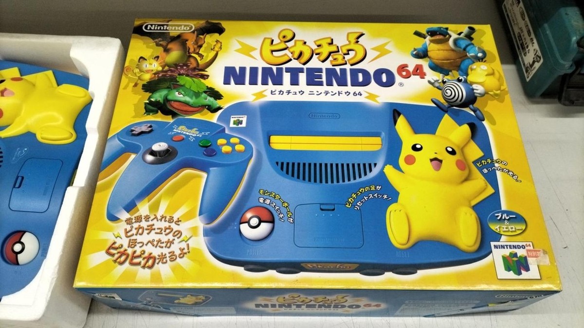 Nintendo 64 Pokemon Pikachu Console Blue Controller NUS-101 Nintendo 64 Pokemon Pikachu Console Blue Controller NUS-101