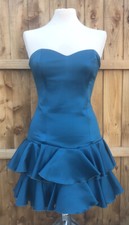 Turquoise Corset Dress Party Cocktail Designer Boned Kevan Jon Size Small