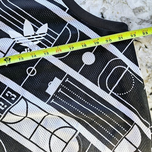 Adidas Originals Jersey Tank Top Track Print Size LARGE Court Athleisure - RARE! - Picture 6 of 7