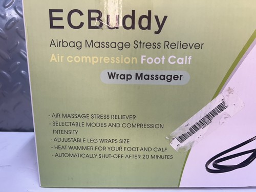 EC Buddy Gray Heat Air Compression Foot Calf Wrap Massager For Circulation - Picture 2 of 3