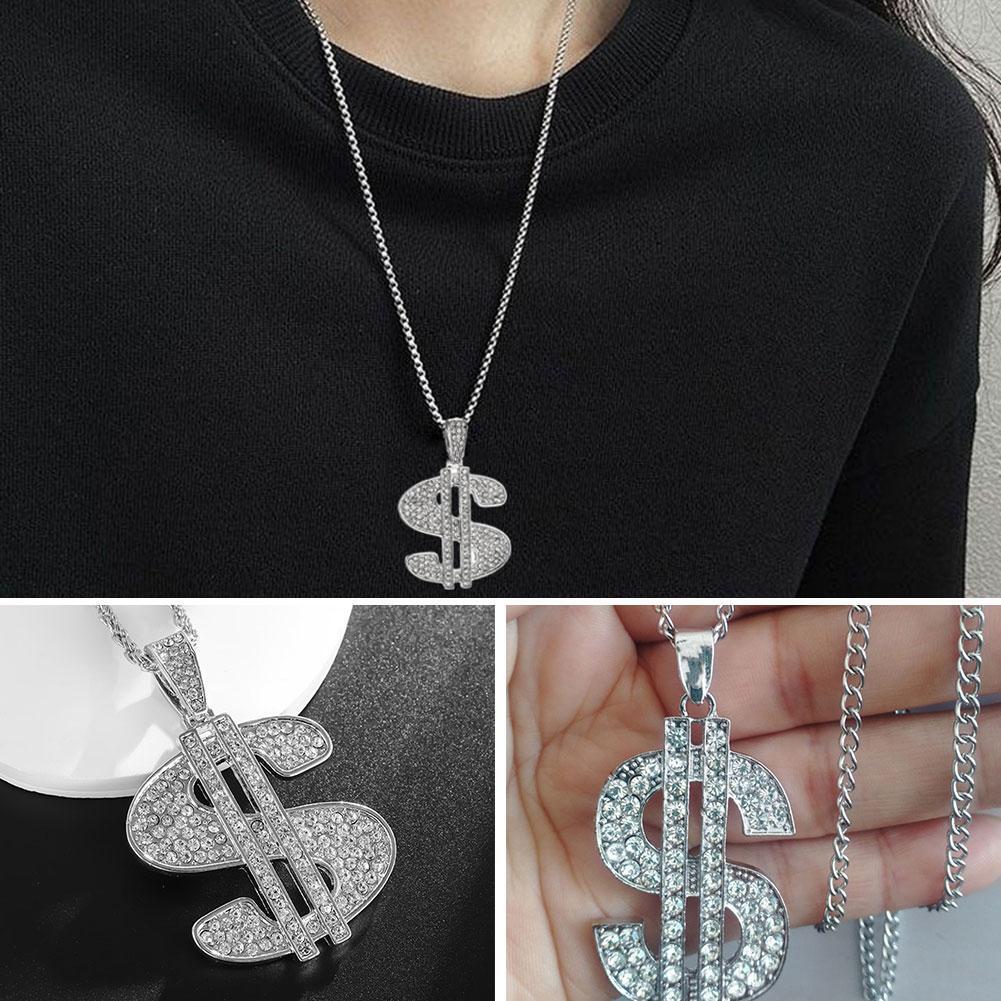 Men's Stainless Steel Dollar Sign Hip-Hop Necklace Rapper Style T7N7
