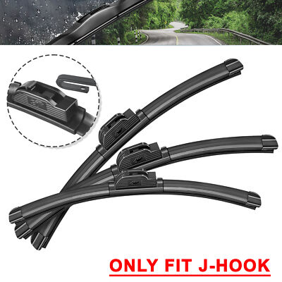 Hybrid Front Rear Windshield Wiper Blades Fit For VW Scirocco 1989-1982 Set of 3