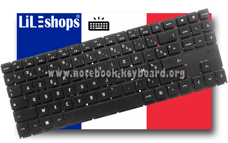 Clavier Français AZERTY Original pour PC Portable Gaming HP Omen 15-ek0000 Noir