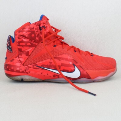 シューズ(男性用) NIKE LEBRON XII 12 INDEPENDENCE DAY Nike Mens Lebron 12 XII USA Independence Day Sneakers 684593