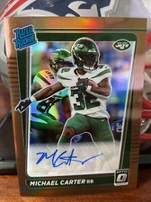2021 Panini Donruss Optic Michael Carter Rated Rookie Auto Gold