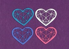 HEART  12 Valentine love die cuts scrapbook cards