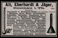 Alte Reklame 1904 Eberhardt & Jäger Ilmenau Thüringen Thermometer Laboratorien .