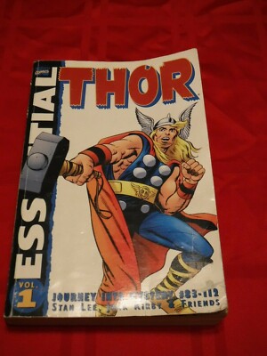 Marvel Comics Essential Thor Volume 1 2001 B&W Stan Lee Jack Kirby Loki Odin 