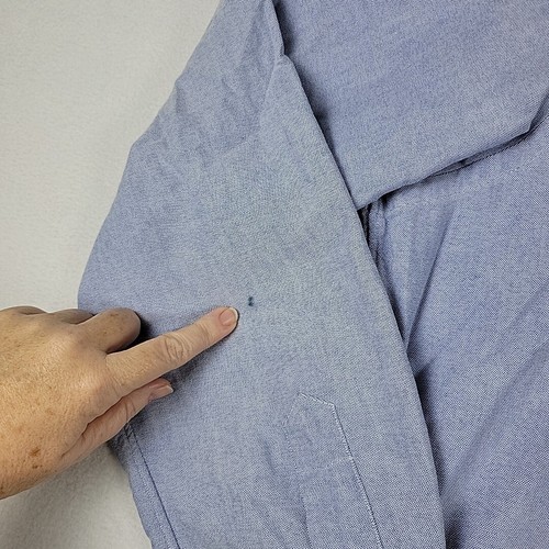 Ralph Lauren Mens Button Up Shirt Size 16/35 Long Sleeve Blue Flesh Pony - Picture 4 of 8