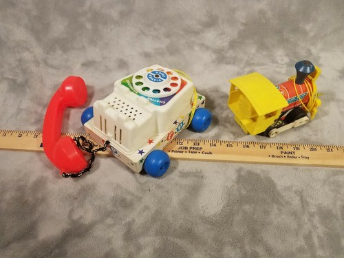 Fisher Price Chatter Telephone No. 747 LOT Toot Toot Train BUNDLE 1960's VTG - Picture 8 of 9