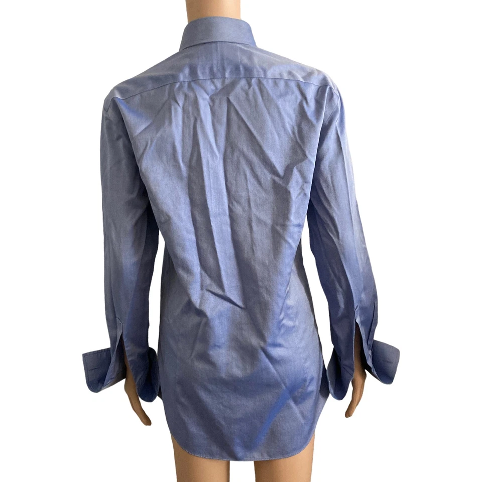 Camisa Charles Tyrwhitt Jermyn Street London Hombre 14.5/32 Azul Puños Franceses Foto 2 de 4