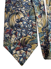 Hanover Men's Tie Paisley Pumpkins Abstract Design 100 Silk Made In USA 60"