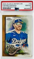 2022 Topps Allen & Ginter Chrome Freddie Freeman Gold Refractor SP #/50 PSA 10💎