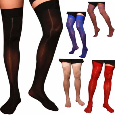 Men Lingerie Thigh High Socks Cosplay Stockings Underwear Pantyhose 70D Male
