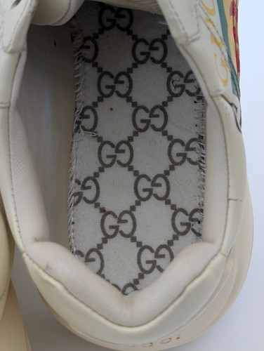 Gucci Rhyton Trainers Ivory Sneakers Square Logo Web Mens US 9 UK 8 EU 42 - Imagen 21 de 24