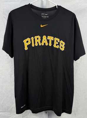 Nike Pittsburgh Pirates MLB Dri-FIT Black Yellow Officially Licensed Shirt L
