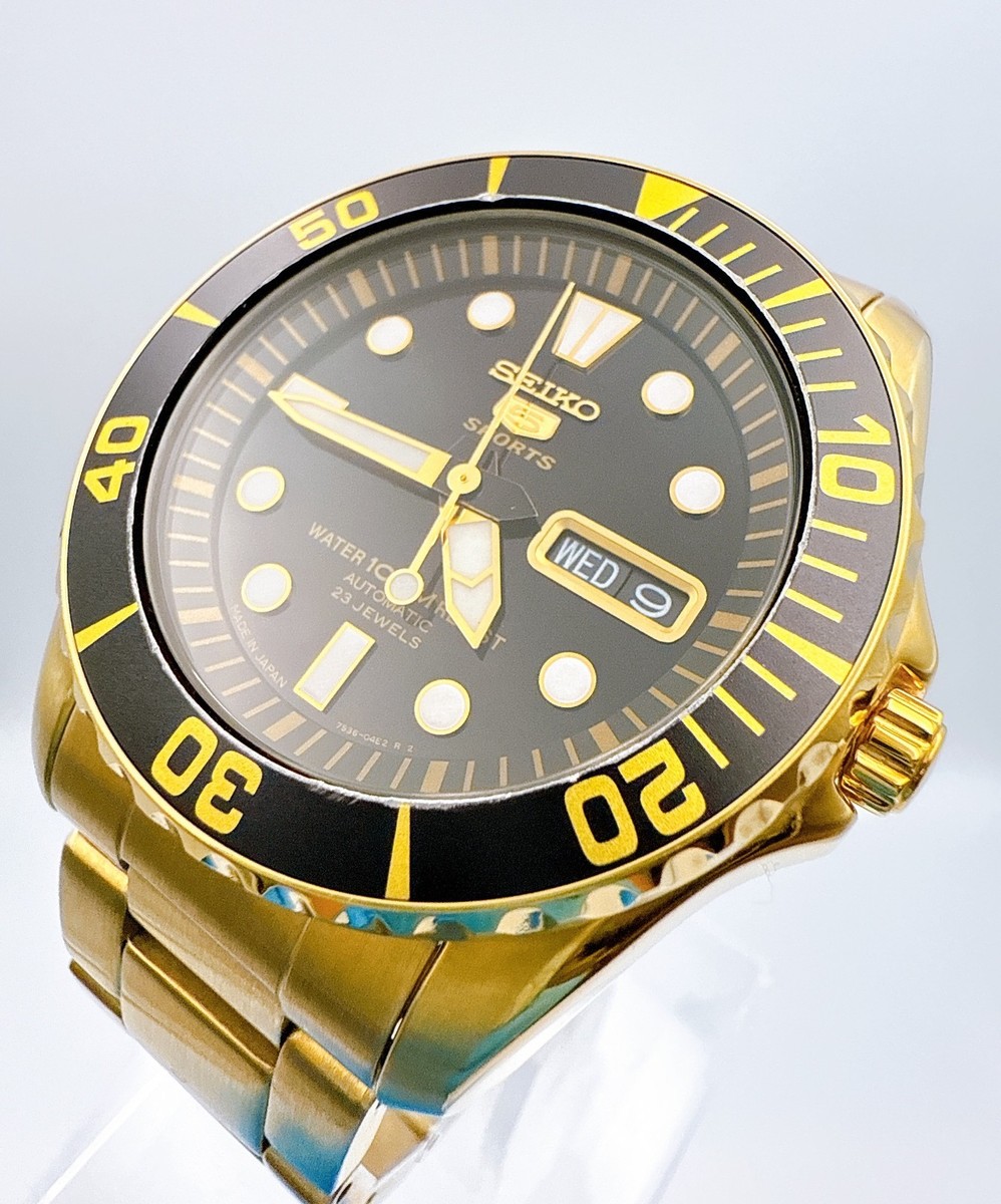 SEIKO 5 SPORTS 7S36-03C0 Automatic Day/Date Gold Watch JP Wrist