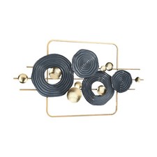 Wandbild CIRCOLO Wanddekoration Wandobjekt Metallbild Wandskulptur gold -  grau