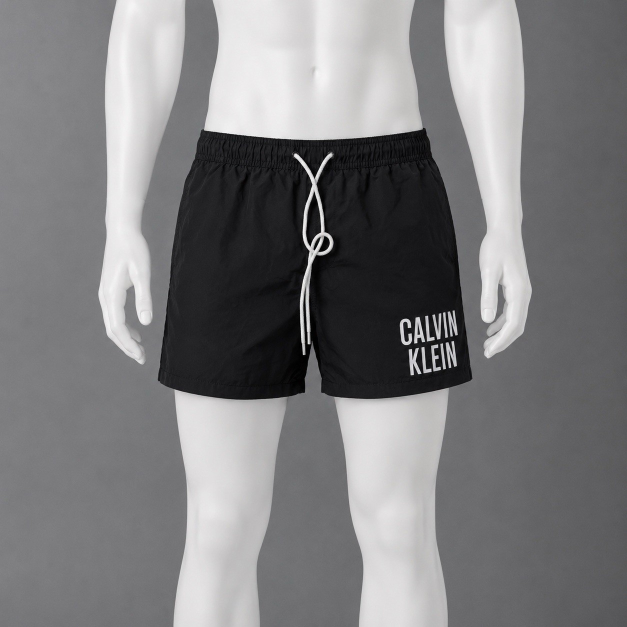 Calvin Klein Men's XXL Black Swim Trunks with Big Logo & Pockets