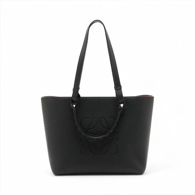 Loewe Anagram Leather 2 Way Tote Bag Black