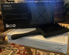 ikoo Paddle X Blow Drying And Styling Brush- Beluga Black & Metallic- New In Box