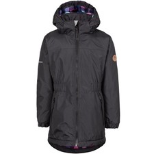Trespass Kids Bertha Waterproof Hooded Padded Jacket - Black - 5-6 Yrs
